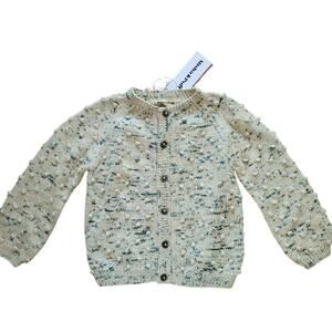 Misha & Puff Airy Green Popcorn Cardigan